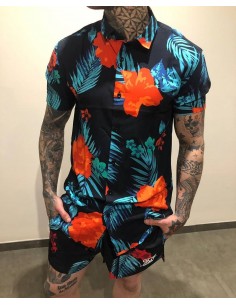 Camisa Black/Red/Teal