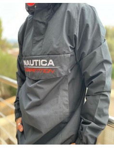 Cortaviento negro/naranja