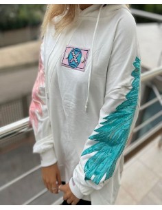 Sudadera Blanca/rosa pastel...