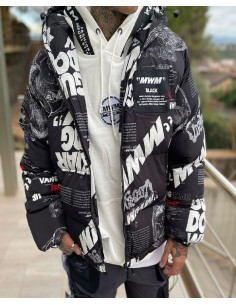 Chaqueta Negra Estampada