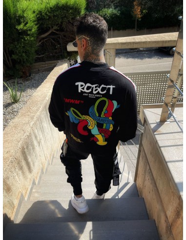 Sudadera Negra Dibujo Multicolor