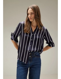 Camisa Azul Marino Rallas...