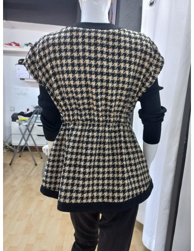 Chaleco cuadros Negro/Beige