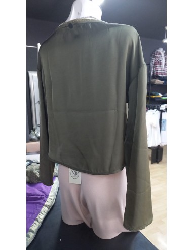 Blusa Kaki Manga Larga