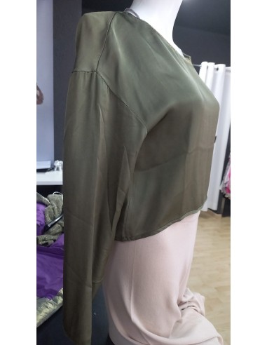 Blusa Kaki Manga Larga