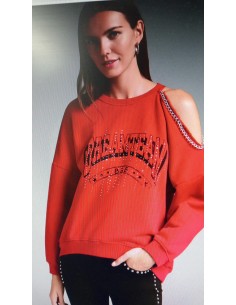 Sudadera Roja Hombro Abierto