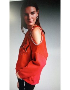 Sudadera Roja Hombro Abierto 2
