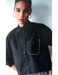 Camisa Negra  con Pedreria