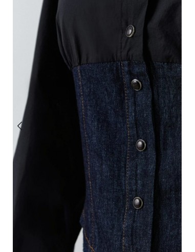 Vestido Largo tejano y Negro Manga Larga