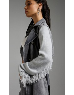 Chaqueta Tejana Gris Manga... 2