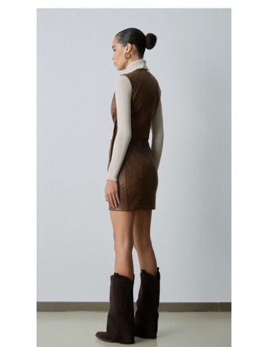 Vestido sin Mangas Color Camel