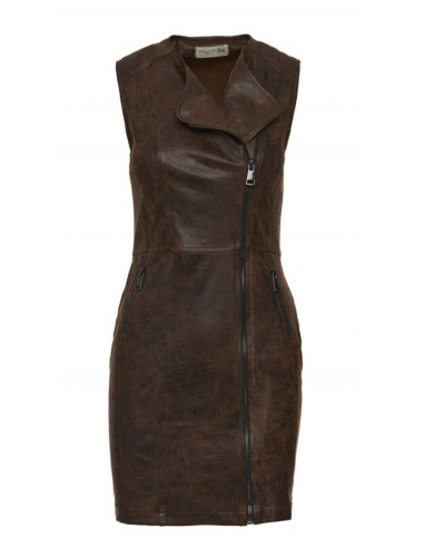 Vestido sin Mangas Color Camel