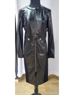 Vestido Cortes Combi Negro