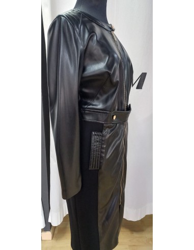 Vestido Cortes Combi Negro