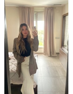 Blazer de Cuadros Marrón