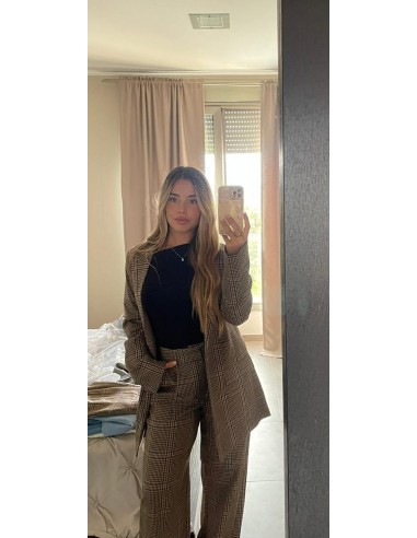 Blazer de Cuadros Marrón