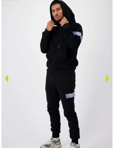 Sudadera Negra con Capucha Logo Gris...