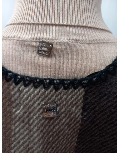 Ponxo de Cuadros Negro/Marron con...