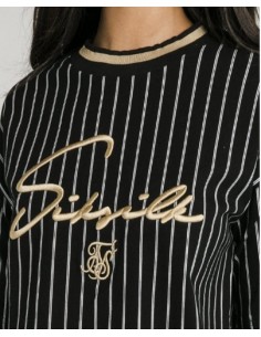 Camiseta rallas negro oro