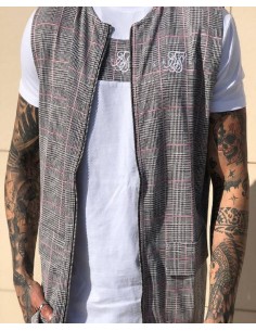 Chaleco cuadros rosa