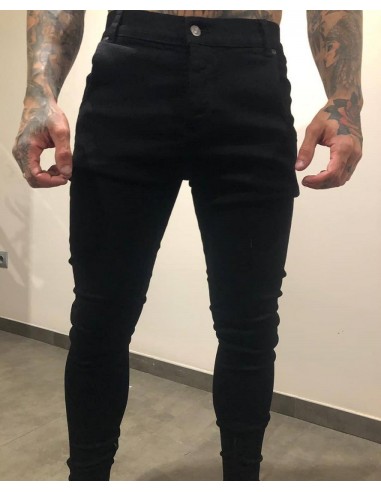 Pantalon negro skinny flores trasero