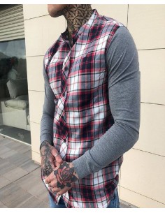 Camisa manga larga cuadros...