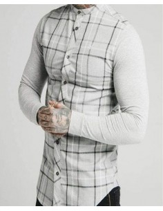 Camisa cuadros gris