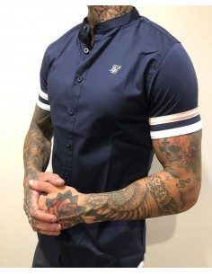 Camisa azul manga corta