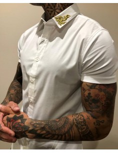 Camisa blanca manga corta...