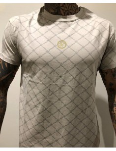 Camiseta beige cuadros