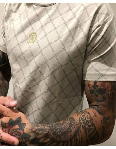 Camiseta beige cuadros 2